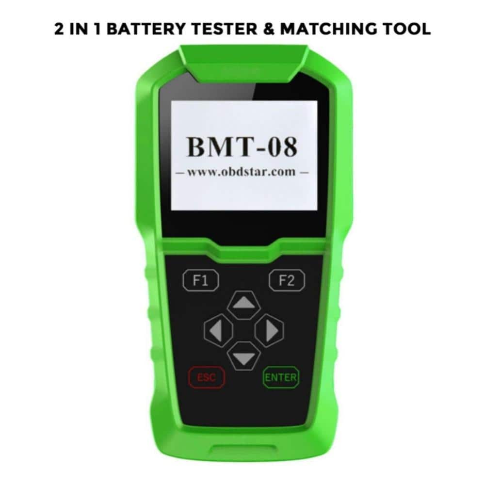 جهاز تحليل البطاريات OBDSTAR BMT-08 – فحص 12V/24V وتسجيل البطارية عبر OBD لـ BMW وأودي ولاندروفر